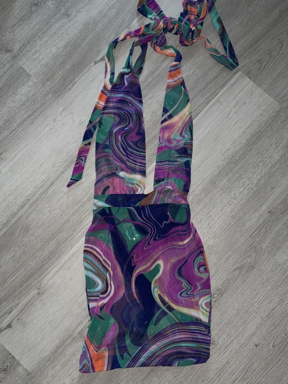 Women's Purple Swirl Halter top Dress